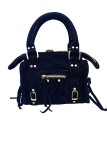 Soleil Chic Daisy Vegan Petit Sac Suede Noir