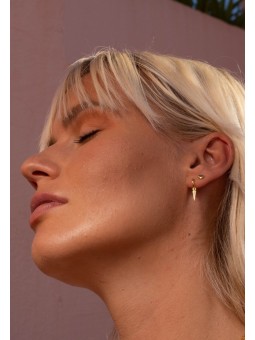 BOUCLES D'OREILLES PUCE TATOO COEUR OR Une A Une