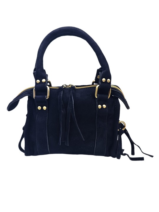 Soleil Chic Daisy Vegan Petit Sac Suede Noir