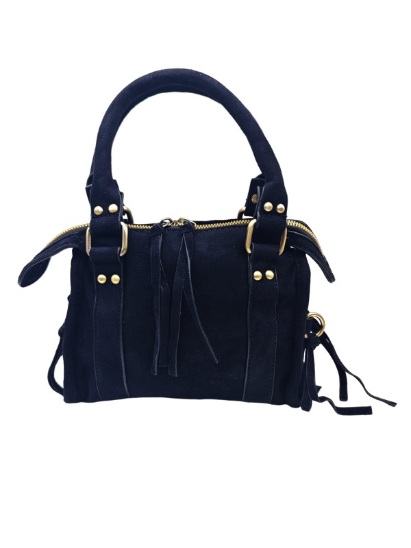 Soleil Chic Daisy Vegan Petit Sac Suede Noir