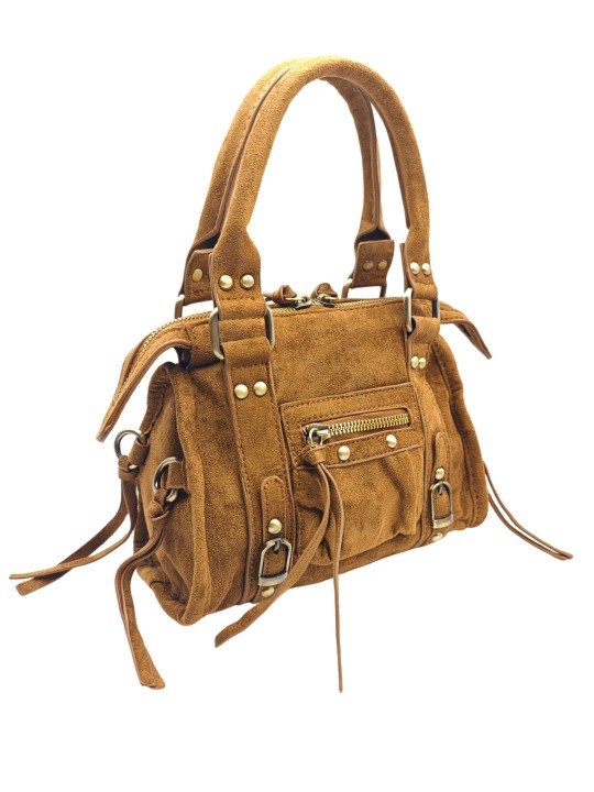 Soleil Chic Daisy Vegan Petit Sac Suede Camel