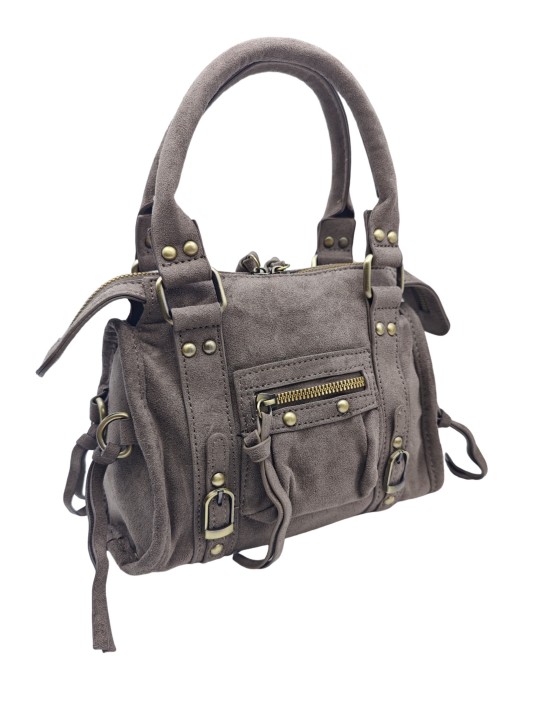 Soleil Chic Daisy Vegan Petit Sac Suede Taupe