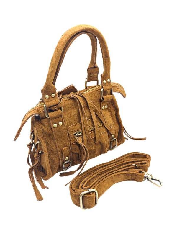 Soleil Chic Daisy Vegan Petit Sac Suede Camel