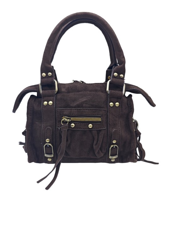 Soleil Chic Daisy Vegan Petit Sac Suede Marron