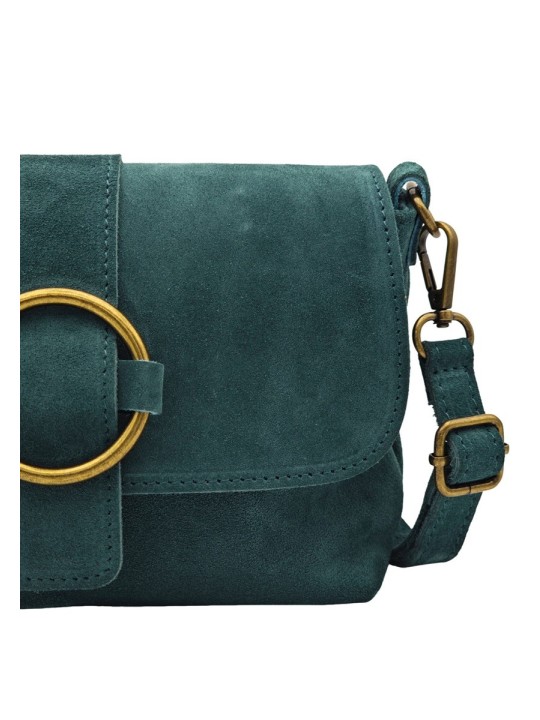 Soleil Chic Sac bandouliere cuir Anneau Besace Nubuck Canard