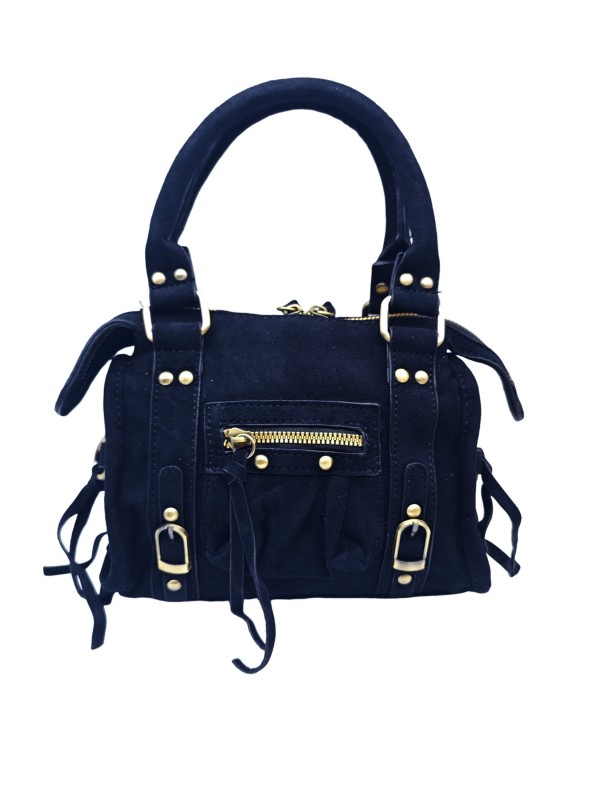 Soleil Chic Daisy Vegan Petit Sac Suede Noir