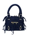 Soleil Chic Daisy Vegan Petit Sac Suede Noir