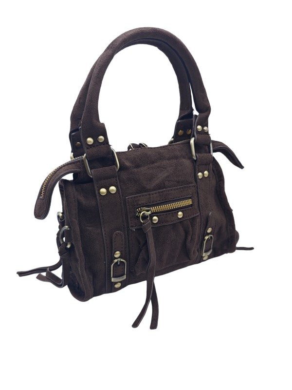 Soleil Chic Daisy Vegan Petit Sac Suede Marron