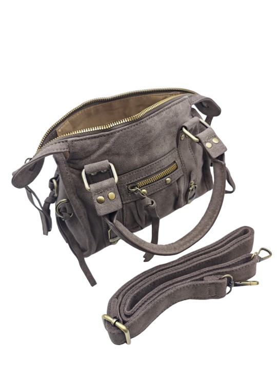 Soleil Chic Daisy Vegan Petit Sac Suede Taupe