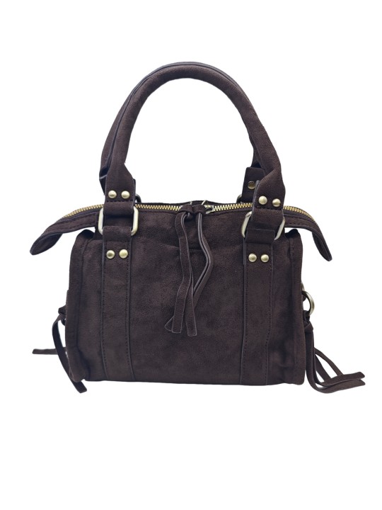 Soleil Chic Daisy Vegan Petit Sac Suede Marron
