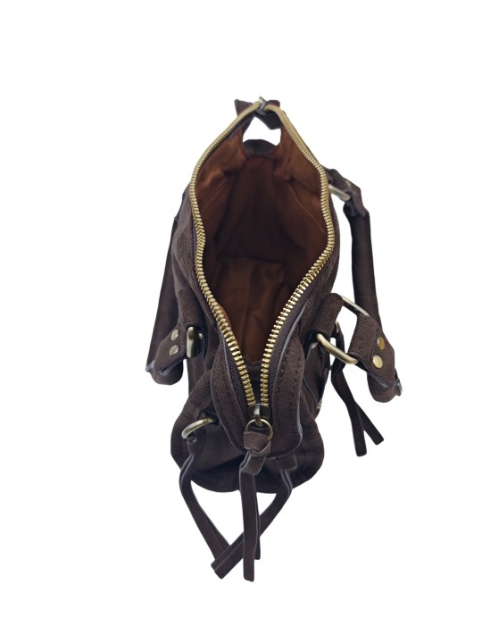 Soleil Chic Daisy Vegan Petit Sac Suede Marron