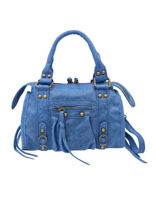Soleil Chic Petit Sac Cuir Daisy Bleu Jean