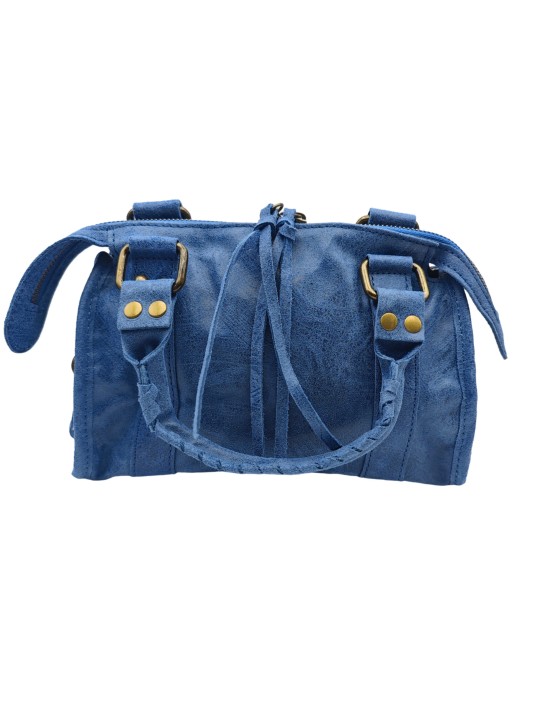 Soleil Chic Petit Sac Cuir Daisy Bleu Jean