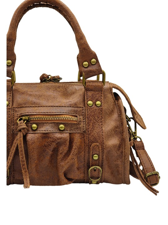 Soleil Chic Petit Sac Cuir Daisy Cognac