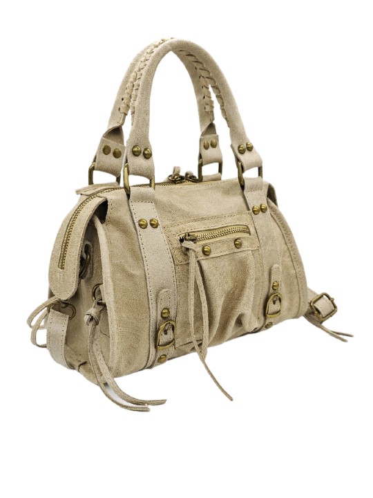 Soleil Chic Petit Sac Cuir Daisy Beige