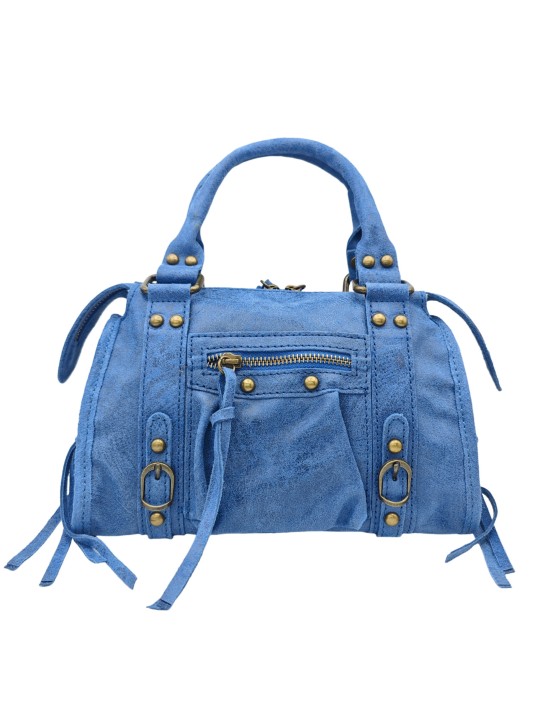 Soleil Chic Petit Sac Cuir Daisy Bleu Jean