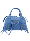 Soleil Chic Petit Sac Cuir Daisy Bleu Jean