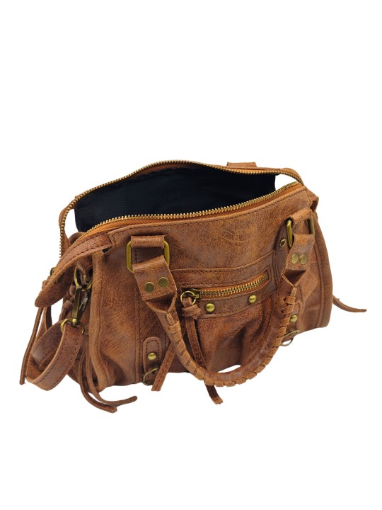 Soleil Chic Petit Sac Cuir Daisy Cognac