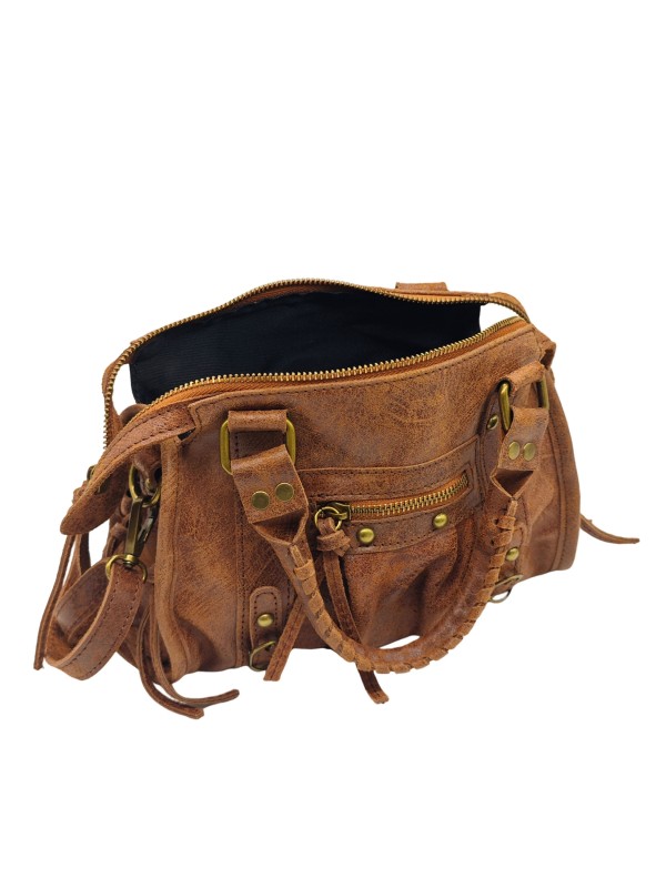 Soleil Chic Petit Sac Cuir Daisy Cognac