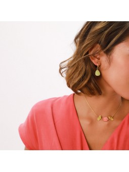 CLAUDIA boucles d'oreilles crochet vertes Franck Herval