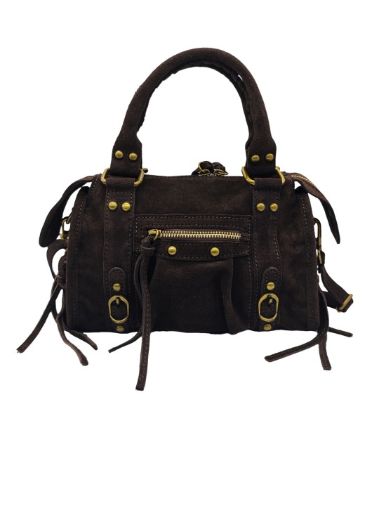 Soleil Chic Petit Sac Cuir Daisy Choco Daim