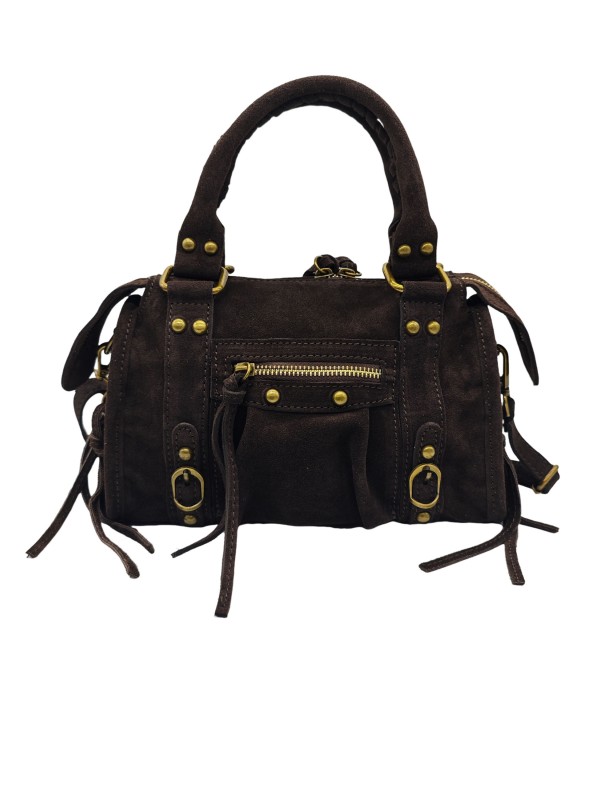 Soleil Chic Petit Sac Cuir Daisy Choco Daim