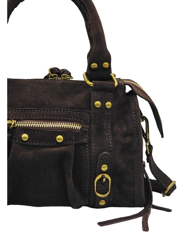 Soleil Chic Petit Sac Cuir Daisy Choco Daim