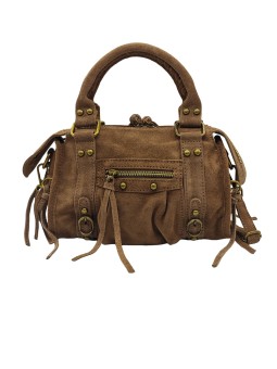Soleil Chic Petit Sac Cuir Daisy Taupe Daim