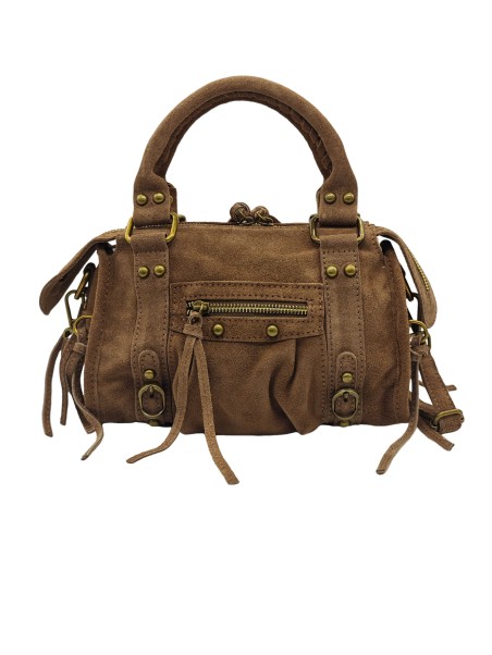 Soleil Chic Petit Sac Cuir Daisy Taupe Daim