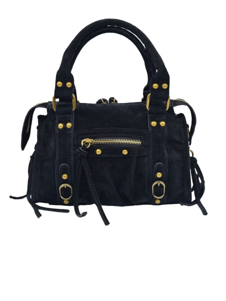 Soleil Chic Petit Sac Cuir Daisy Black Daim