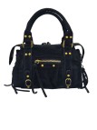 Soleil Chic Petit Sac Cuir Daisy Black Daim
