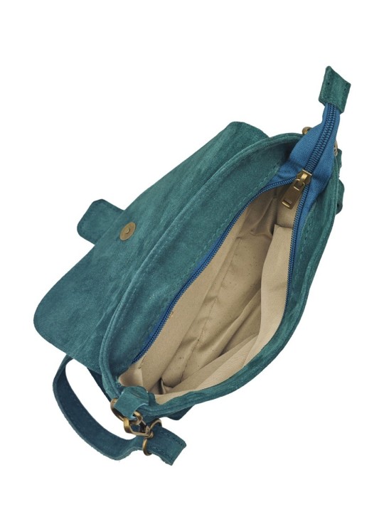 Soleil Chic Sac bandouliere cuir Anneau Besace Nubuck Canard