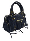 Soleil Chic Petit Sac Cuir Daisy Black Daim