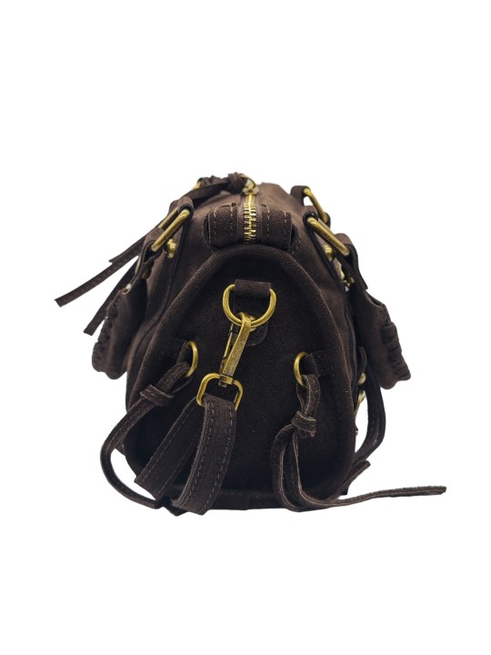 Soleil Chic Petit Sac Cuir Daisy Choco Daim