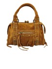 Soleil Chic Petit Sac Cuir Daisy Cognac Daim