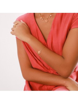 DAFNE bracelet simple médaillon fleur Franck Herval