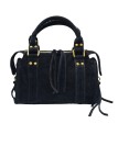 Soleil Chic Petit Sac Cuir Daisy Black Daim
