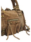 Soleil Chic Petit Sac Cuir Daisy Taupe Daim