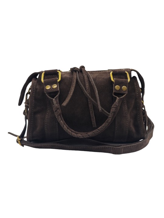 Soleil Chic Petit Sac Cuir Daisy Choco Daim