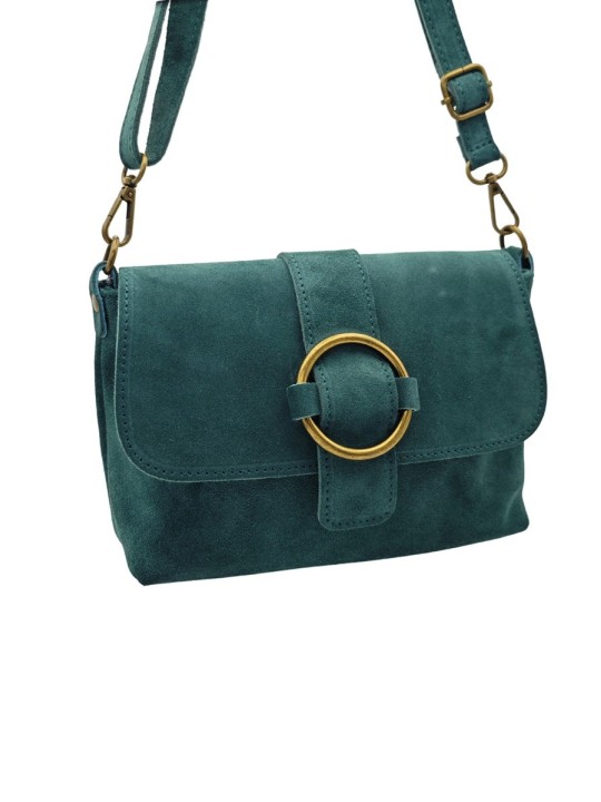 Soleil Chic Sac bandouliere cuir Anneau Besace Nubuck Canard