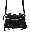 Soleil Chic Petit Sac Cuir Daisy Black Daim