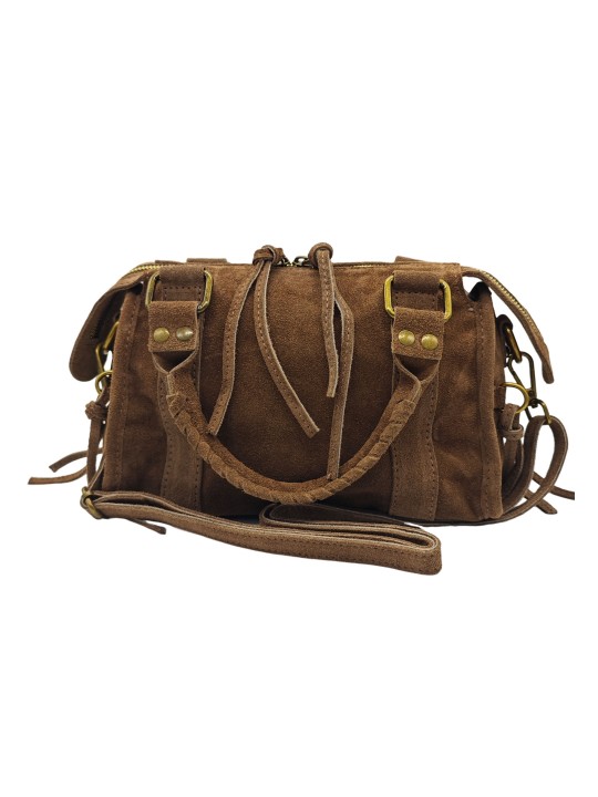 Soleil Chic Petit Sac Cuir Daisy Taupe Daim