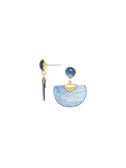GWEN boucles d'oreilles poussoir top boule bleu Franck Herval