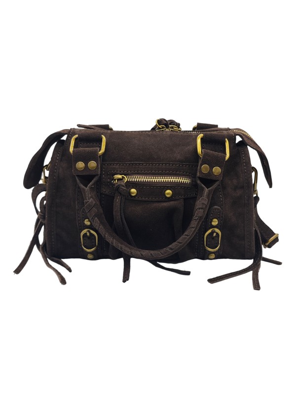 Soleil Chic Petit Sac Cuir Daisy Choco Daim