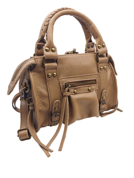 Soleil Chic Petit Sac Cuir Daisy Mocha Graine