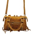 Soleil Chic Petit Sac Cuir Daisy Cognac Daim