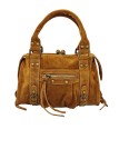 Soleil Chic Petit Sac Cuir Daisy Cognac Daim