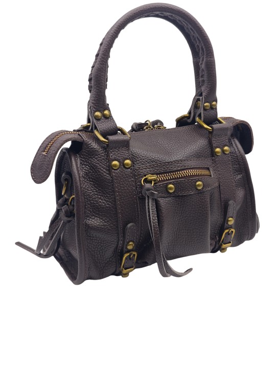 Soleil Chic Petit Sac Cuir Daisy Choco Graine