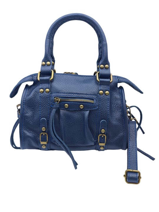 Soleil Chic Petit Sac Cuir Daisy Bleu Graine