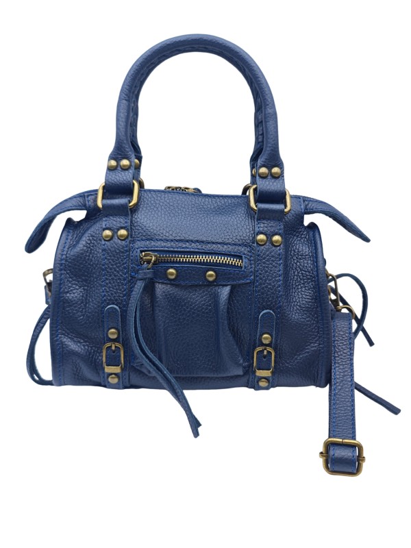 Soleil Chic Petit Sac Cuir Daisy Bleu Graine